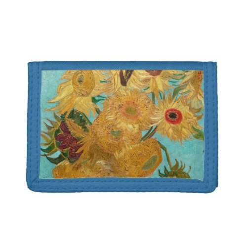 Vase with Twelve Sunflowers by Vincent Van Gogh  Trifold Wallet