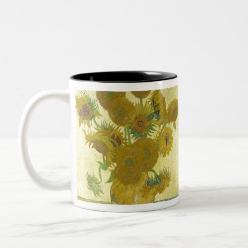 Vase with Twelve Sunflowers by Vincent van Gogh Two_Tone Coffee Mug