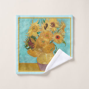 Vase with Twelve Sunflowers by Vincent Van Gogh Wash Cloth