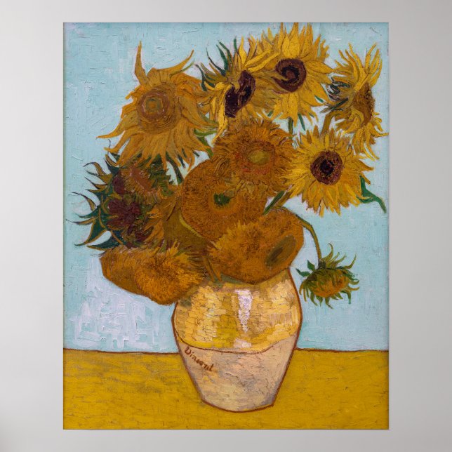 Vase with Twelve Sunflowers Poster (Front)
