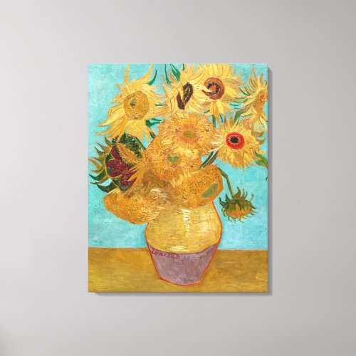 Vase with Twelve Sunflowers  Van Gogh  Canvas Print