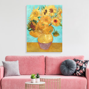 Vase with Twelve Sunflowers Van Gogh Canvas Print