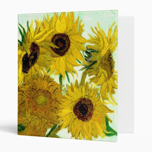 Vase with Twelve Sunflowers Van Gogh Fine Art 3 Ring Binder