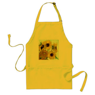 Vase with Twelve Sunflowers, Van Gogh Fine Art Adult Apron