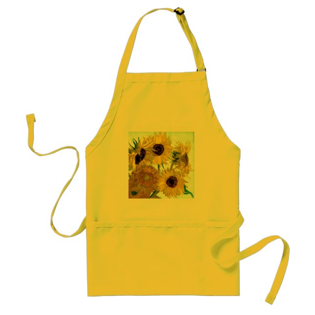 Vase with Twelve Sunflowers, Van Gogh Fine Art Adult Apron (Front)