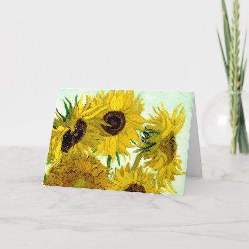 Vase with Twelve Sunflowers Van Gogh Fine Art Card