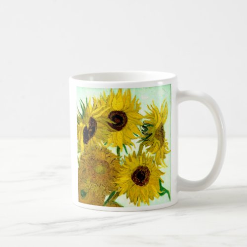 Vase with Twelve Sunflowers Van Gogh Fine Art Coffee Mug