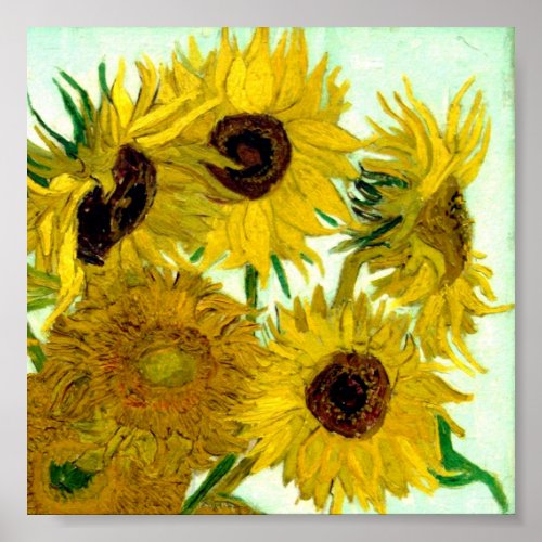 Vase with Twelve Sunflowers Van Gogh Fine Art Poster