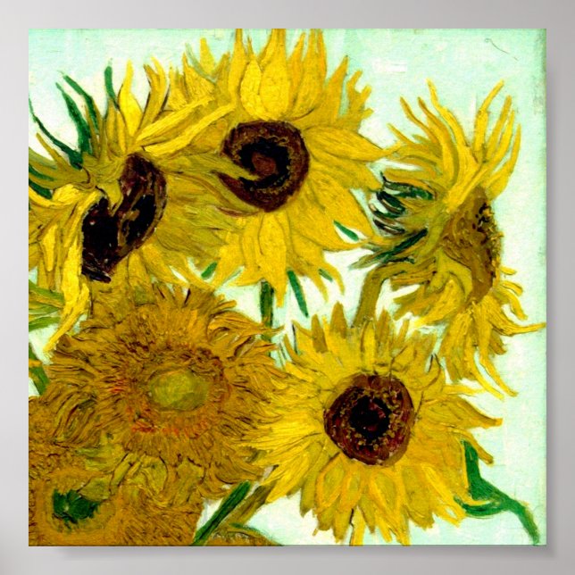 Vase with Twelve Sunflowers, Van Gogh Fine Art Poster (Front)