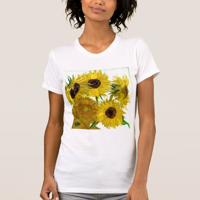 Vase with Twelve Sunflowers, Van Gogh Fine Art T-Shirt (Front)