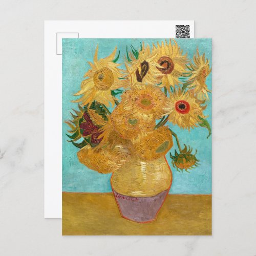Vase with Twelve Sunflowers  Van Gogh  Postcard