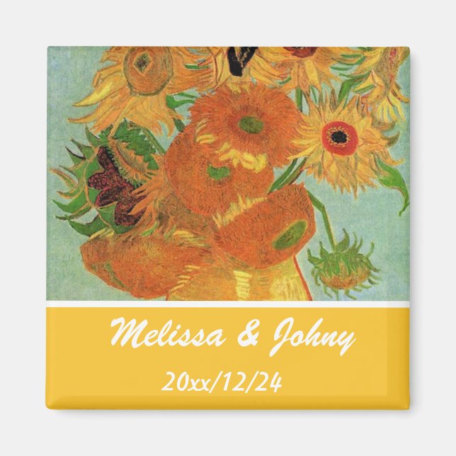 Vase with twelve sunflowers, Vincent van Gogh Magnet (Front)
