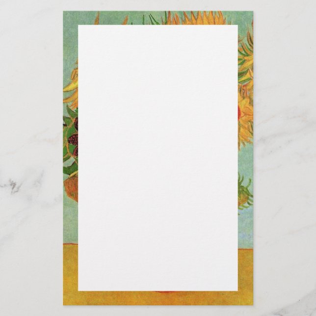 Vase with Twelve Sunflowers, Vincent van Gogh. Stationery (Front)