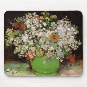 Vase with Zinnia Flowers by Vincent van Gogh Mouse Pad