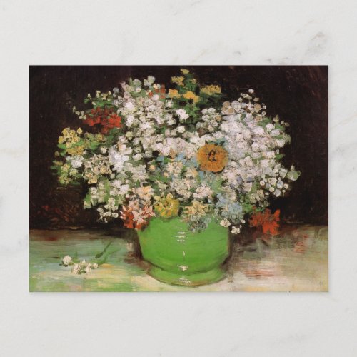 Vase with Zinnia Flowers by Vincent van Gogh Postcard