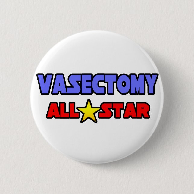 Vasectomy All Star Pinback Button (Front)