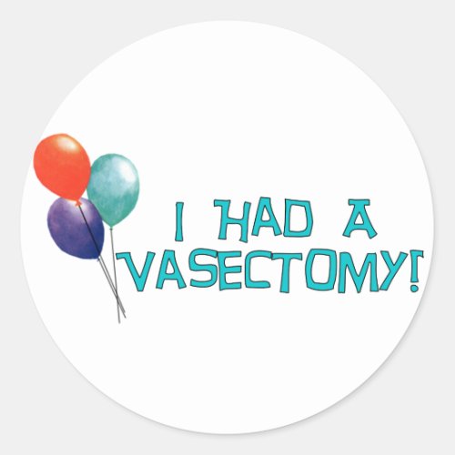 Vasectomy Classic Round Sticker