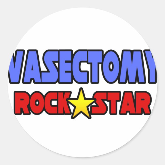 Vasectomy Rock Star Classic Round Sticker (Front)