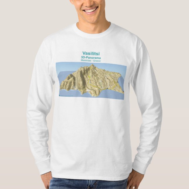 Vasilitsi - 3D-Panorama Map - T-Shirt Long (Front)