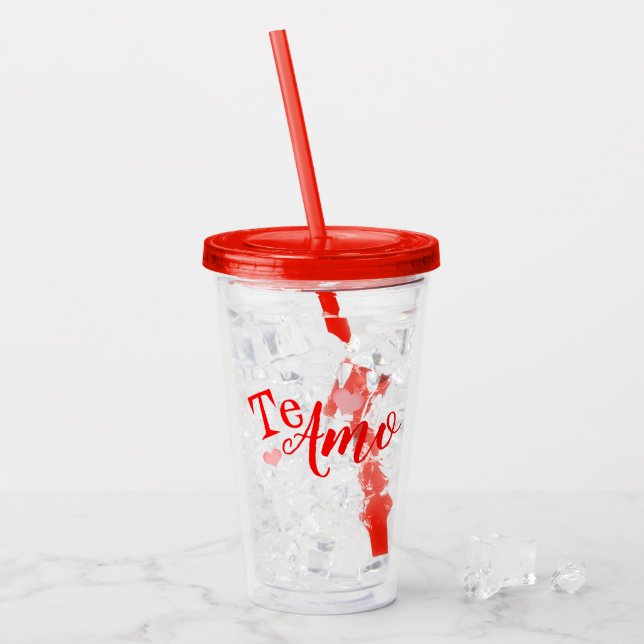 Vaso de acrílico - Te Amo - Personalizable Acrylic Tumbler (Front Ice)