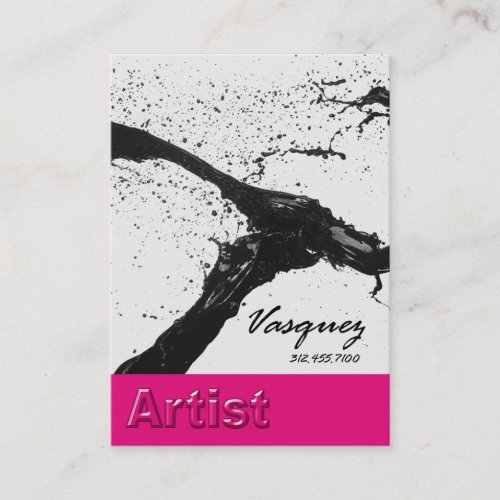 Vasquez - Bold Artist Painter Illustrator fuschia Business Card Templates