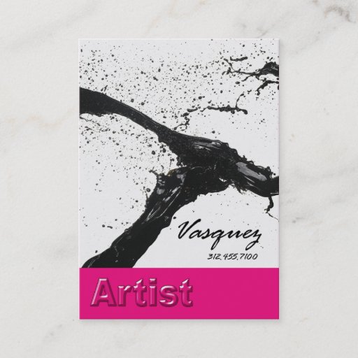 Customizable Vasquez - Bold Artist Painter Illustrator fuschia Business Card Templates