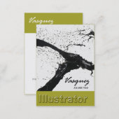 Vasquez - Bold Illustrator Artist Painter (celery) Business Card (Front/Back)