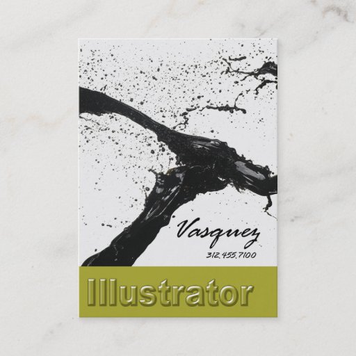 Customizable Vasquez - Bold Illustrator Artist Painter (celery) Business Card Template