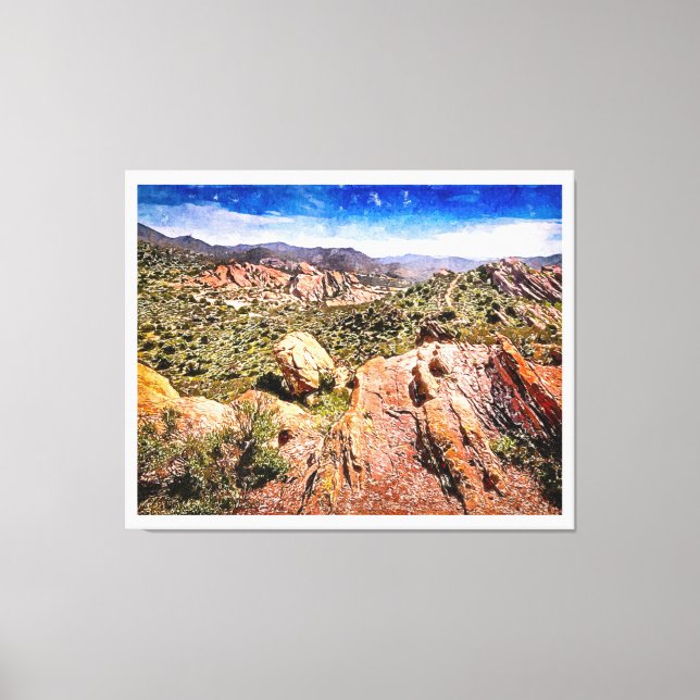 Vasquez Rocks Watercolor Canvas Print (Front)