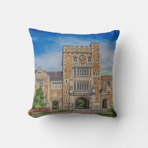 Vassar College Main Entrance in NY Throw Pillow