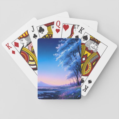 Vast Lake and Flourishing Shoreline Playing Cards
