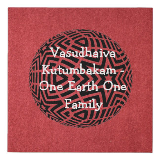 "Vasudhaiva Kutumbakam Wall Art" Faux Canvas Print