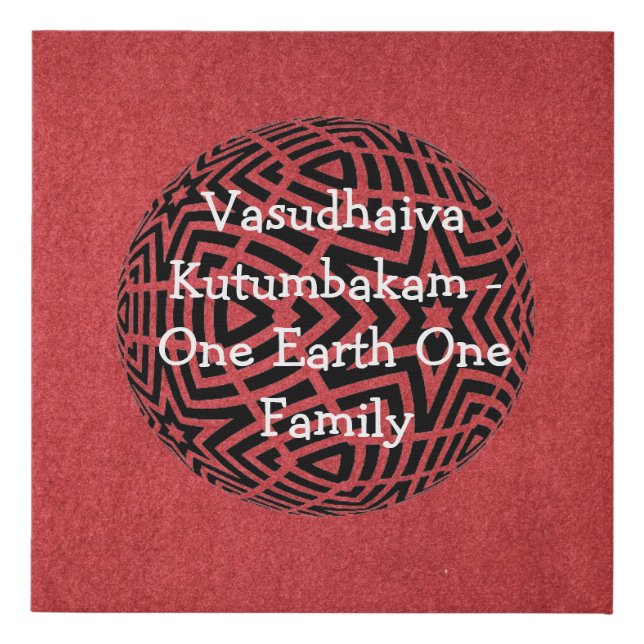 "Vasudhaiva Kutumbakam Wall Art" Faux Canvas Print (Front)