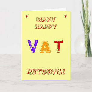 VAT Accountant Birthday Vat Returns Pun Card