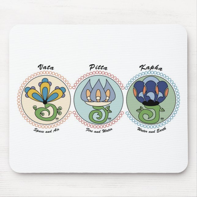 Vata-Pitta-Kapha Mouse Pad (Front)