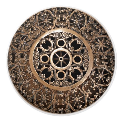 Vatican ancient metal bronze steampunk mysterious ceramic knob