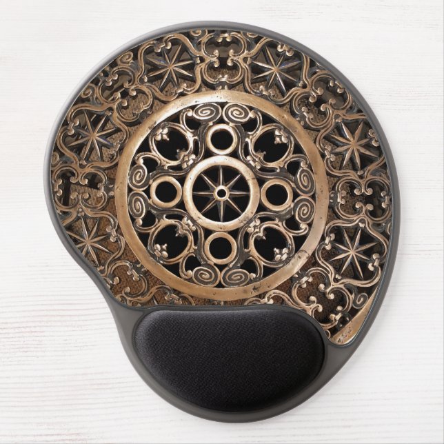 Vatican ancient metal bronze steampunk mysterious gel mouse pad (Front)