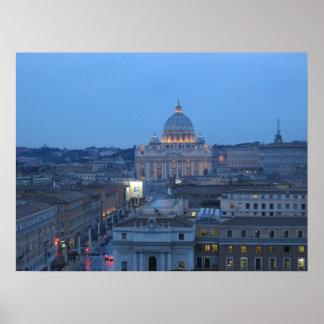 Vatican at Night Poster