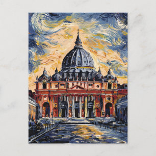 Vatican Cathedral St. Peter's Basilica painting Postcard