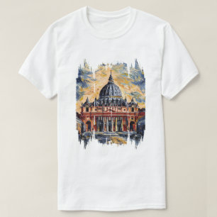 Vatican Cathedral St. Peter's Basilica painting T-Shirt