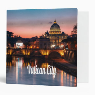 Vatican City At Night Roman Catholic Church 3 Ring Binder