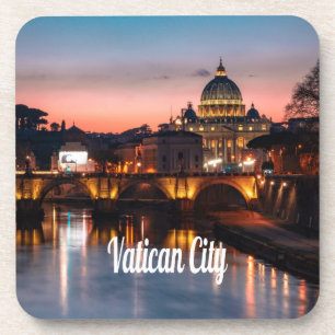 Vatican City At Night Roman Catholic Church Beverage Coaster