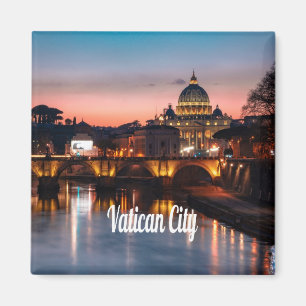 Vatican City At Night Roman Catholic Church Magnet