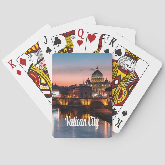 Vatican City At Night Roman Catholic Church Poker Cards (Back)