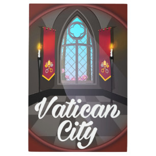 Vatican city cartoon travel poster