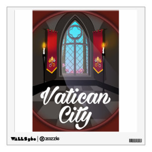 Vatican city cartoon travel poster wall sticker