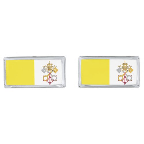 Vatican City flag Silver Cufflinks