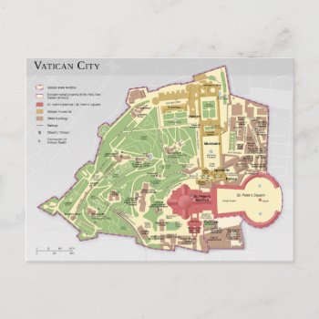 Vatican City Layout Diagram Map Postcard by EnhancedImages at Zazzle