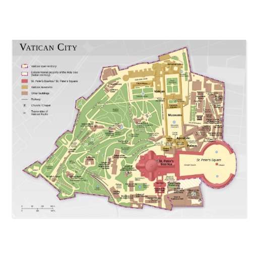 Vatican City Layout Diagram Map Postcard | Zazzle