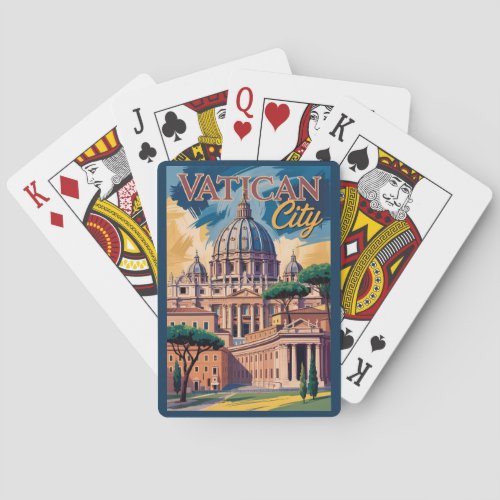 Vatican City Painterly Illustration Travel Art Poker Cards